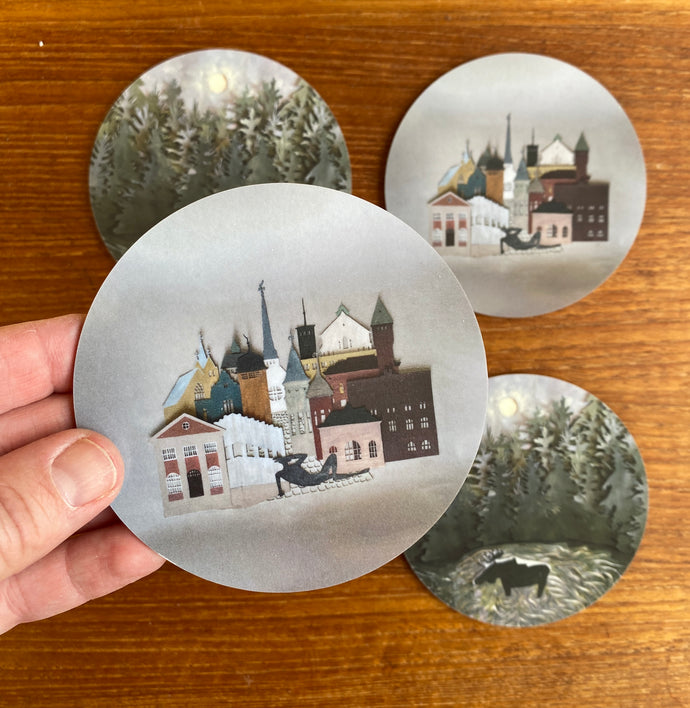 Glasunderlägg 4-pack Arvika Runt
